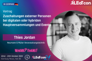 Thies Jordan (Neumann&Müller Veranstaltungstechnik) auf der LEaT con 24